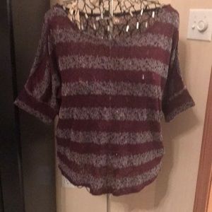 Wine Striped Top